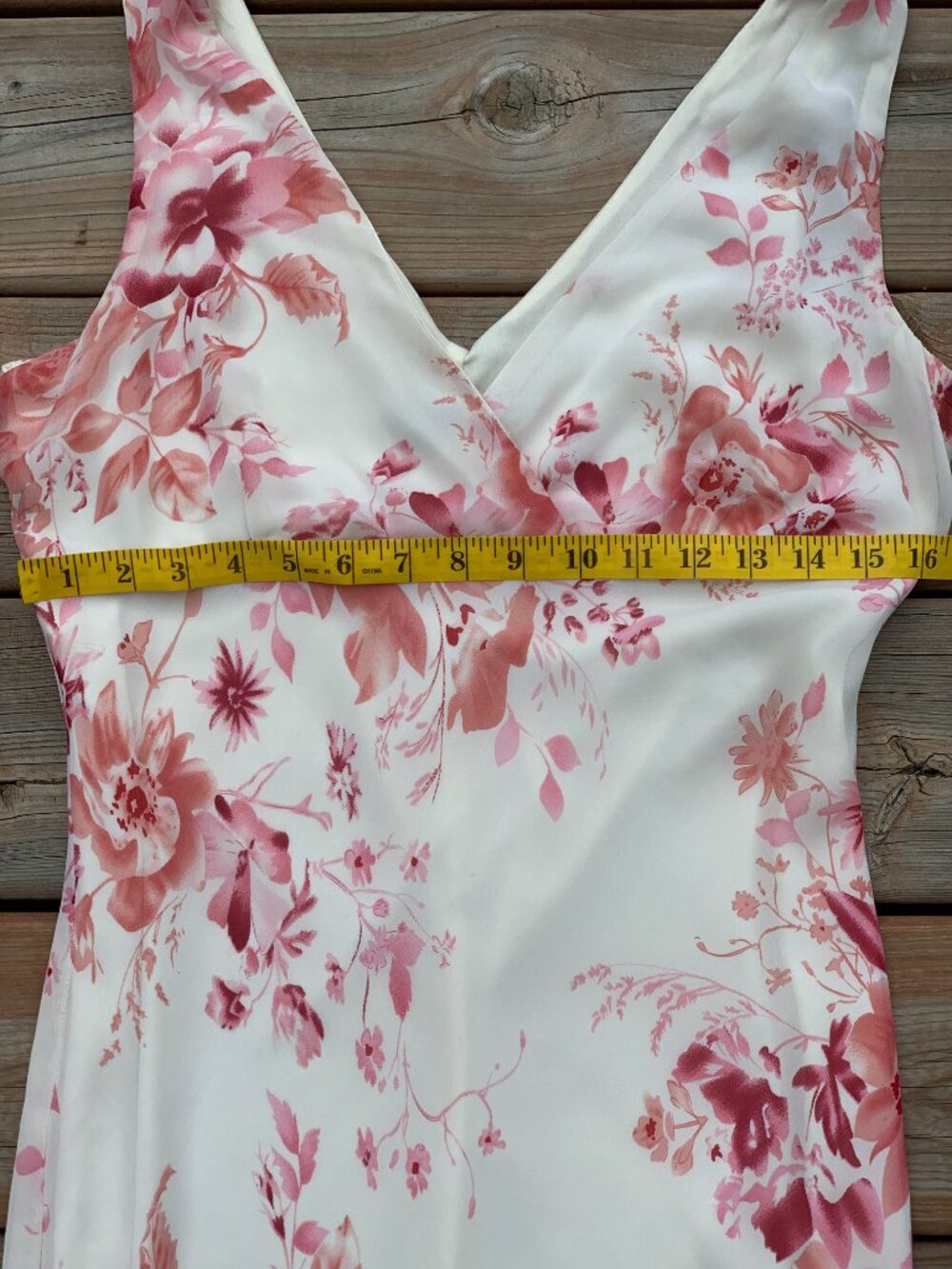 Vintage Slip Dress 11 Cream Pink Floral Sheer Chiffon Midi Sleeveless Romantic - Picture 11 of 14
